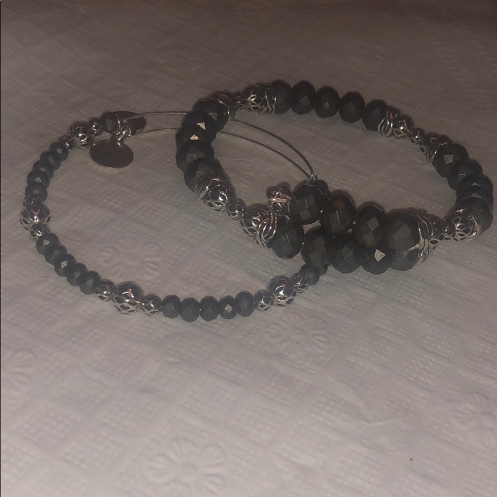 Alex and Ani 2 piece black and silver set